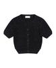 DELICCENT Fluffy Short Sleeve Cardigan [Black]