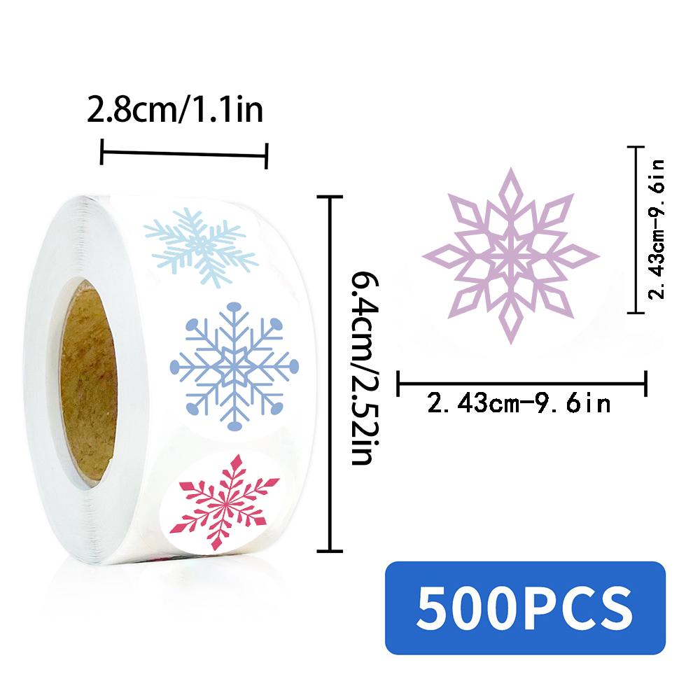 500PCS Snowflake Roll Sticker Cartoon Harajuku Waterproof Phone For Home New Coffee Phone Laptop Luggage Decoration Stickers