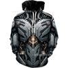 Mens Oversized Hooded Sweatshirt With Digital Print Casual Long Sleeve Top