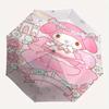 Rose My Melody Automatic Opening and Closing Cartoon Umbrella - Small Umbrella Suitable for Various Occasions, Portable 3-Fold Small Umbrella for Men