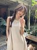 Women's Japanese & Korean Sleeveless Backless Summer Beach Dress: Loose Fit, Slimming Design