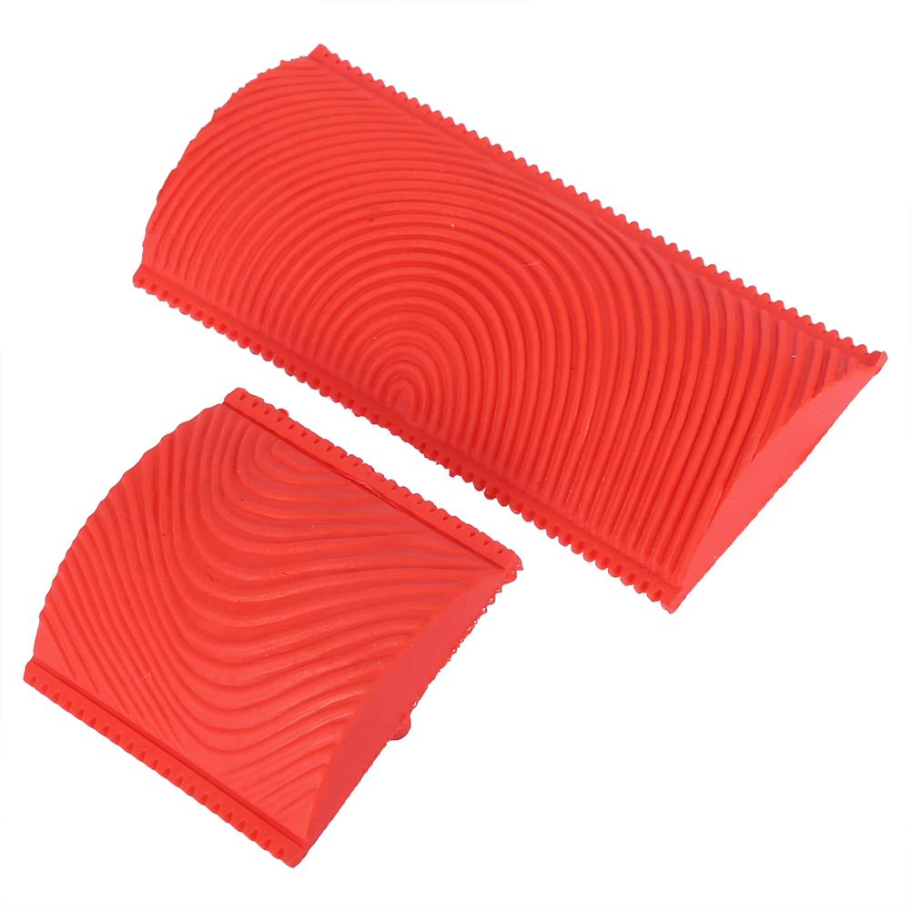 2Pcs   Set Rubber Wood Grain Effect Brush Painting Tools DIY Wall Decoration
