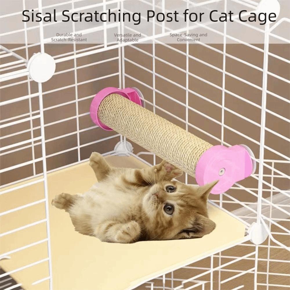 Rotatable Hanging Cage Scratcher Replaceable Cage Mounted Scratching Pole  Play
