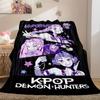 1Pc KPOP Demon Hunters Print Flannel Blanket, High quality Comfortable for All Seasons, Home Decor, Warmth and Comfort, Perfect for Christmas Gifts44
