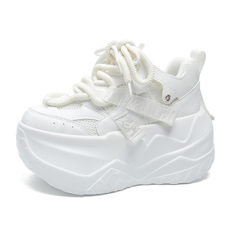 Fashion 9CM Women's Autumn Casual Shoes 2025 New Breathable Mesh Diamond Chunky Sneakers Fashionable Versatile Ladies Sports Dad Shoes