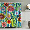 Bathroom Decor Shower Curtain Flower Print Waterproof Fabric Water Resistant
