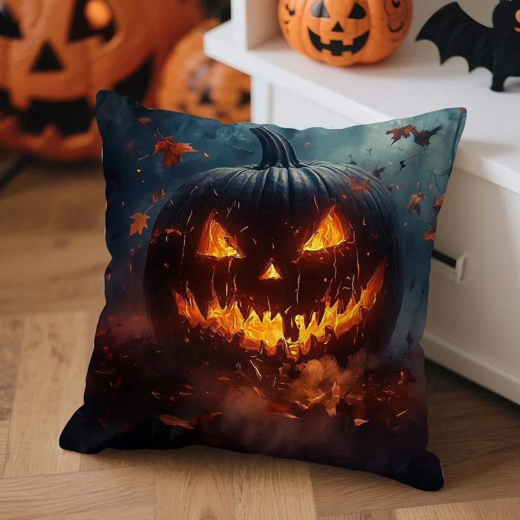 Halloween Horror Pumpkin Cushions Pillowcase Polyester Cushion Cover Throw Pillow Sofa Decoration Pillowcover Home Room Decor