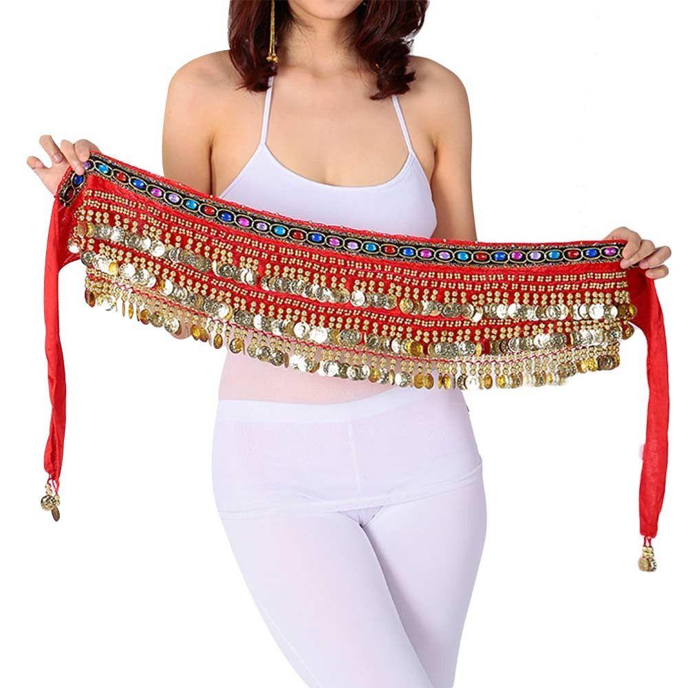 Rhinestone Hip Scarf Tassels Waist Chain Shiny Belly Dance Belt  Women
