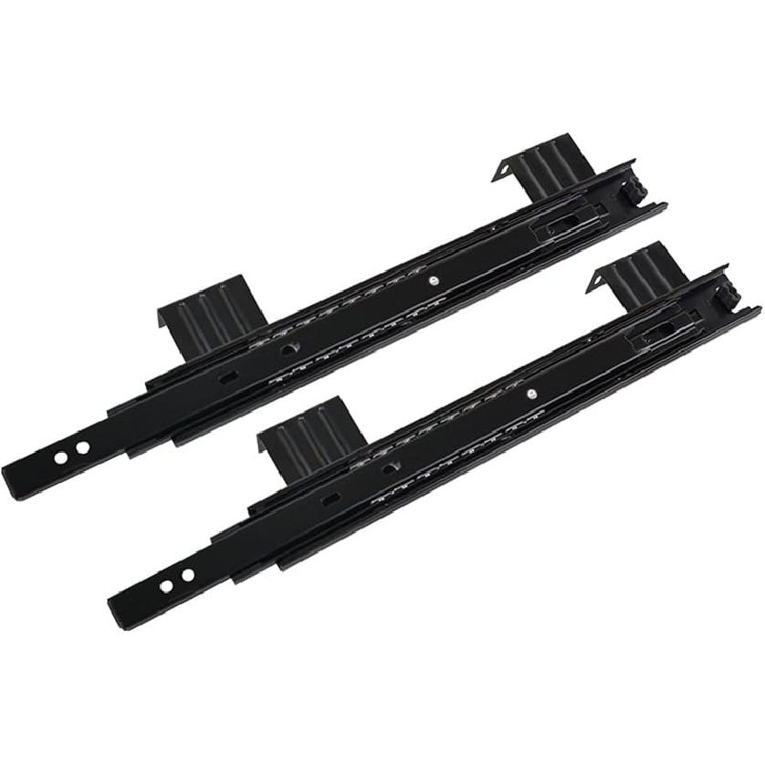 Three-Section Desk Drawer Track 10-inch 12-inch Drawer Rail Hoisting Silent Buffer Rail Keyboard Bracket Slide Rail(10in) 10in