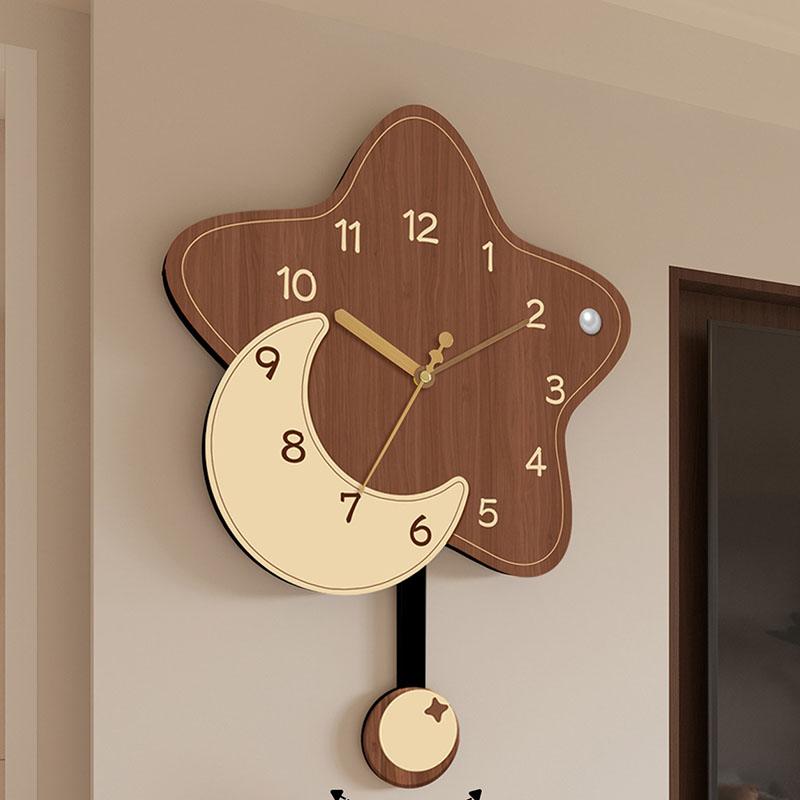 Bedrooms Aesthetic Wall Clocks Wooden Creative Kitchen Living Room Wall Clocks Vintage Led Reloj De Pared Living Room Decoration