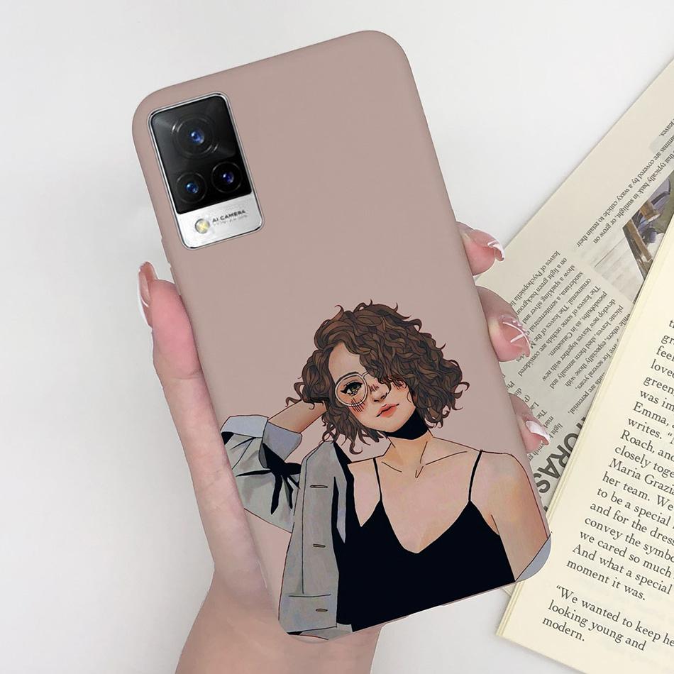 For Vivo V21 Case V2066 V2050 Soft Silicone Cute Painted Cover For Vivo V21E V 21 4g 5g Phone Cases Shockproof Bumper Slim Funda
