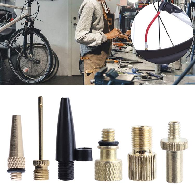 1 Set of Bike Tire Adapters Brass Presta Schrader Adapter Tools