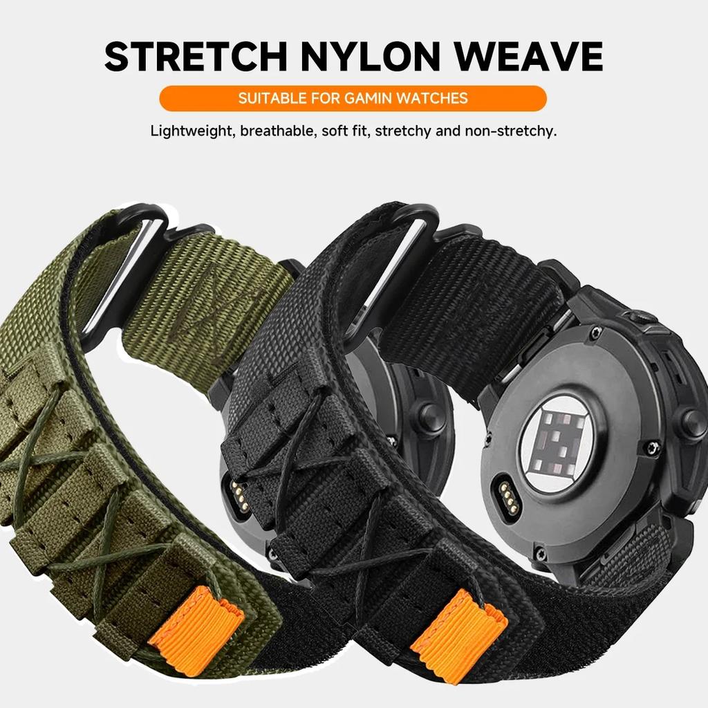 NEW 22/26mm Nylon Strap For Garmin Fenix 8 E 5 5X 6X 6 7 7X Pro/TACTIX/Mk2 Mk2i G1/Enduro 2 3 Sport Bracelet Quick Fit Watchband