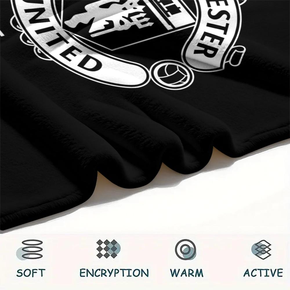 1PC Manchester Unitedaa Print Flannel Blanket, High Quality Comfortable for All Seasons, Home Decor, Warmth and Comfort, Perfect for Christmas Gifts