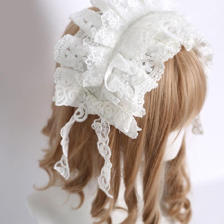 Bowknot Lace Headband Animation Costume Lace Hairband Role Play Party Headdress