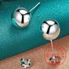 925 Sterling Silver 8mm/10mm Round Smooth Solid Bead Ball Stud Earrings For Women Girls Wedding Engagement Party Jewelry Gift