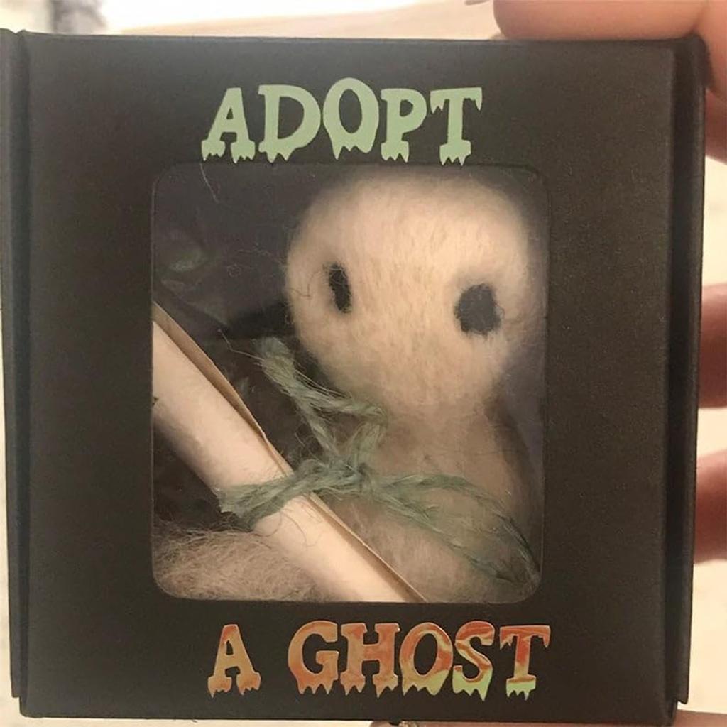 Adopt A Ghost Halloween Gift Box Spooky Pet Adoption Kit with Ghost Plush Toy for Kids Party Decor