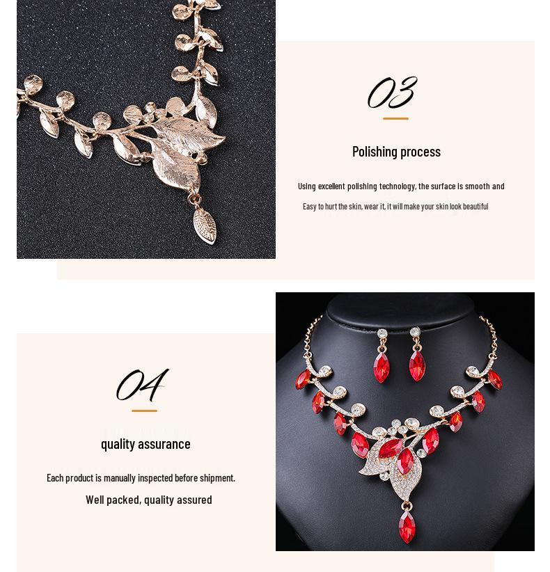 European & American Retro Crystal Necklace Set: Women's Luxury Evening Dress Clavicle Chain