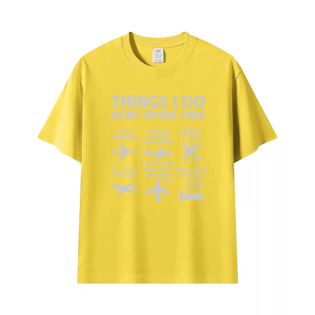 Funny Airplane Lover Things I Do In My Spare Time T Shirt Unisexs Clothing Vintage Summer Tops Tshirts Unisex 100 Cotton Tshirt
