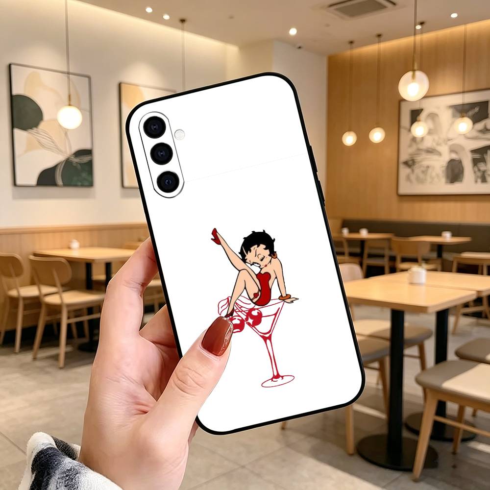 Classic Character Anime B-Bettys Boops  Phone Case Black Silicone Soft For Samsung Galaxy A73,A72,A71,A70,A53,A52,A51