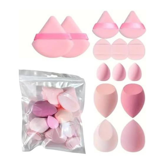 Set of 14 Multifunctional Cosmetic Puffs Foundation Sponge Foundation Sponge - Cosmetic Sponge/Concealer Sponge Filling Powder Puff, 7 Large Cushions