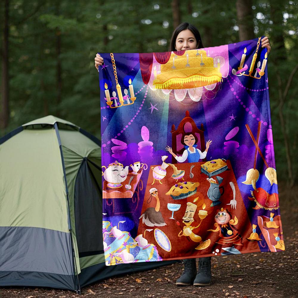 

1pc, Beauty and the Beast Blanket Soft Warm Throw Blankets, Living Room, Travel, Camping, Car Blankets 80x120cm