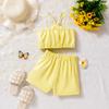 Girls' Fashionable Set Summer Children's Cute Flower Halter and Culottes Set