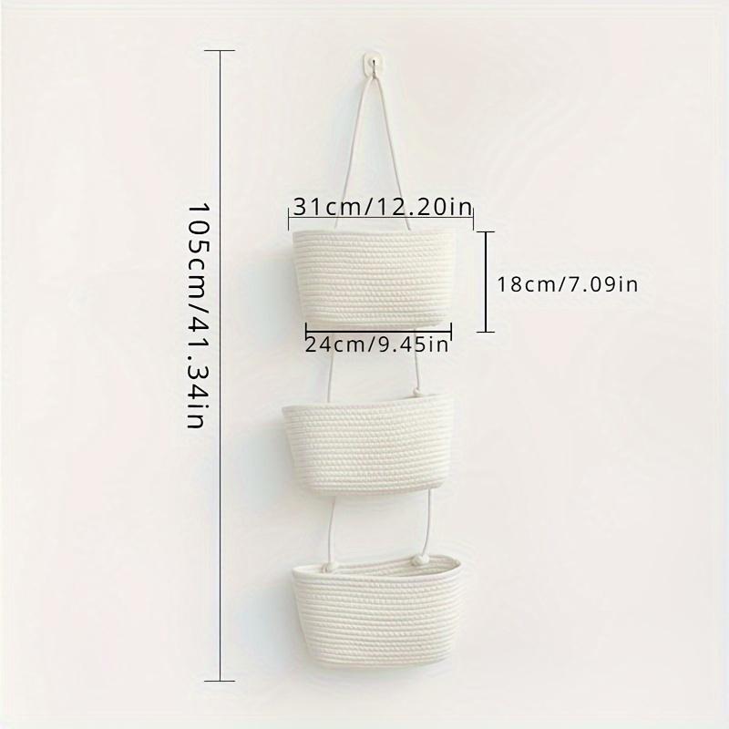 1 шт Универсальная 3-х уровневая подвесная корзина для хранения вещей - современный подвесной плетеный органайзер с окном легко устанавливается над дверью дизайн для домашнего декора белый 2359₽