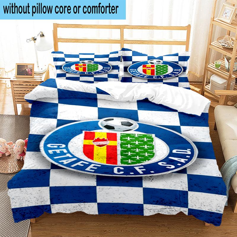 3PCS Getafe Football Crest Bedding Set,Including 1pc Duvet Cover And 2pcs Pillowcases Perfect for Bedroom, Dormitory, Fan Christmas gift
