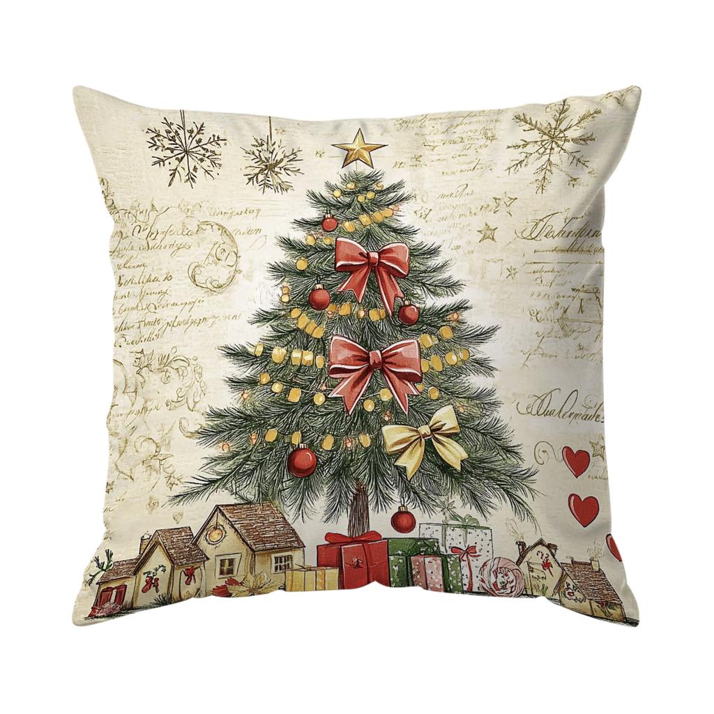 Santa Claus Snowman Series Cushions Pillowcase Polyester Cushion Cover Throw Pillow Sofa Decoration Pillowcover Home Car Decor