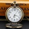 Bronze Quartz Movement Pocket Watch Hollow Gear Necklace Pendant Gift With Chain Pendant Gifts For Women Or Man with Fob Chain