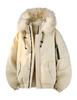 Unisex High-End Winter Trench Coat with Fur Collar, Casual Trendy Thickened Down Jacket