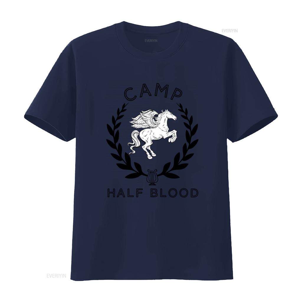 Camp Half Blood T Shirt Percy Jackson Olympians with Mythical Winged Horse Design vintage Washed Stretched Unisex Versatile