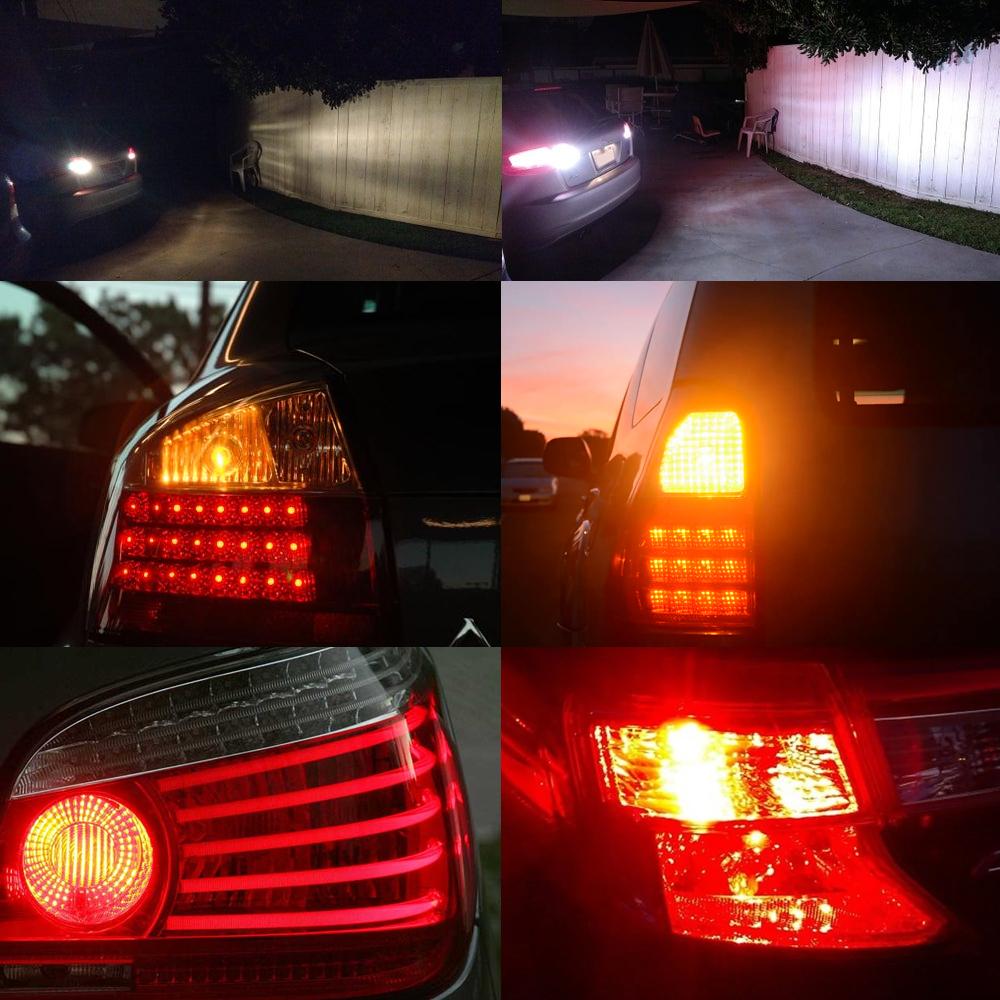 2pcs S25 1156 P21W BA15S LED 1157 BAY15D BAU15S PY21W T20 LED 7440 7443 W21W 3157 3057 P27/7W Led Bulbs for Turn Signal Light Bulbs 7