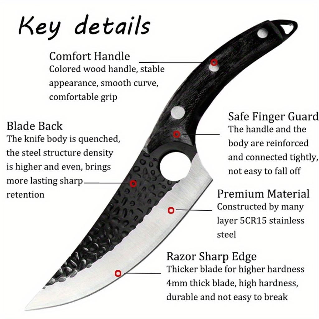 1pcs Utility Knife Boning Knife Stainless Steel Chef Knife for Cooking Small Pocket Kitchen Knife with Sheath