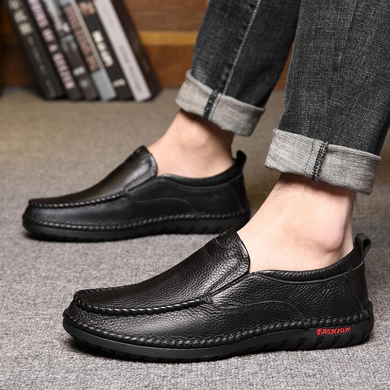 FashionBrand Genuine Leather Flat Designer Loafers Casual Outdoor Antiskid Walking Shoes Handmade Moccasins Comfortable Driving Shoes