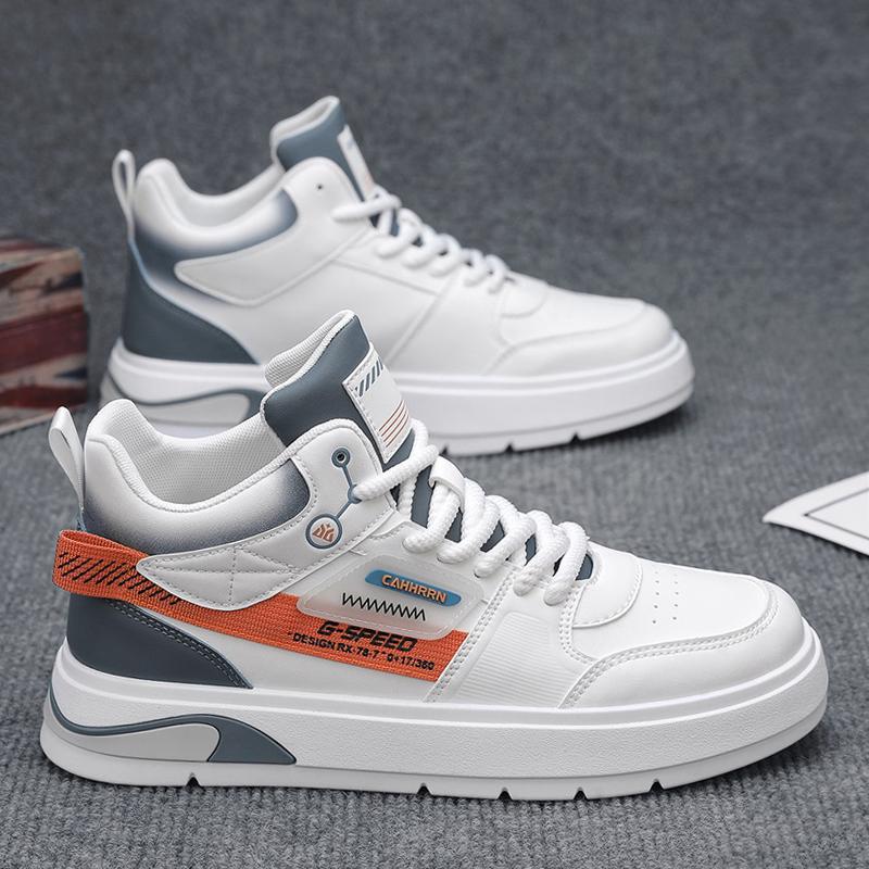 

Мужская обувь осень кожаная поверхность водонепроницаемая студенческая спортивная и повседневная на толстой подошве маленькие белые туфли рабочая мягкая подошва износостойкая кожа 44