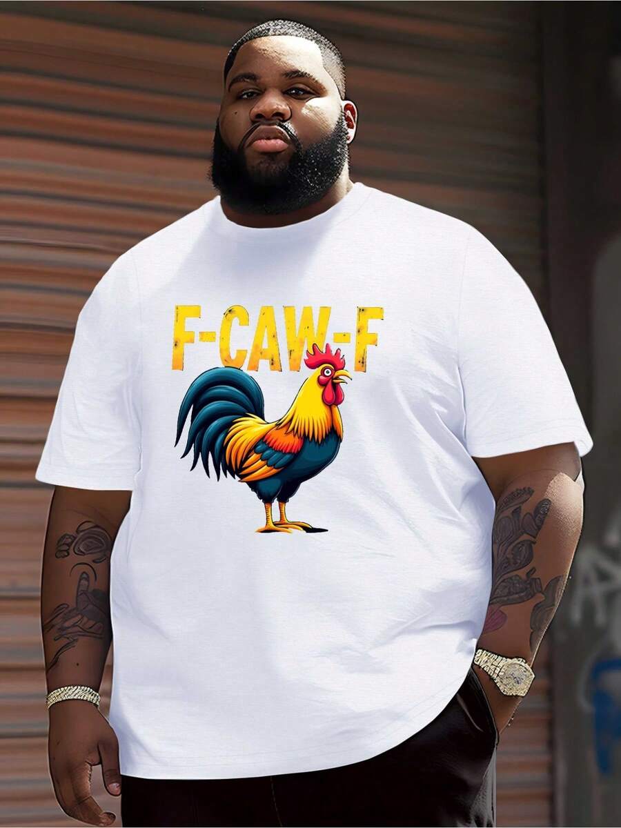 

Unisex s Graphic T-Shirt - Funny Cartoon Rooster With F-CAW-F Text S