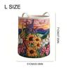 Foldable Laundry Hamper Basket Reusable Boho Quilted Laundry Baskets Fabric Floral Storage Hamper for Nursery Laundries Room