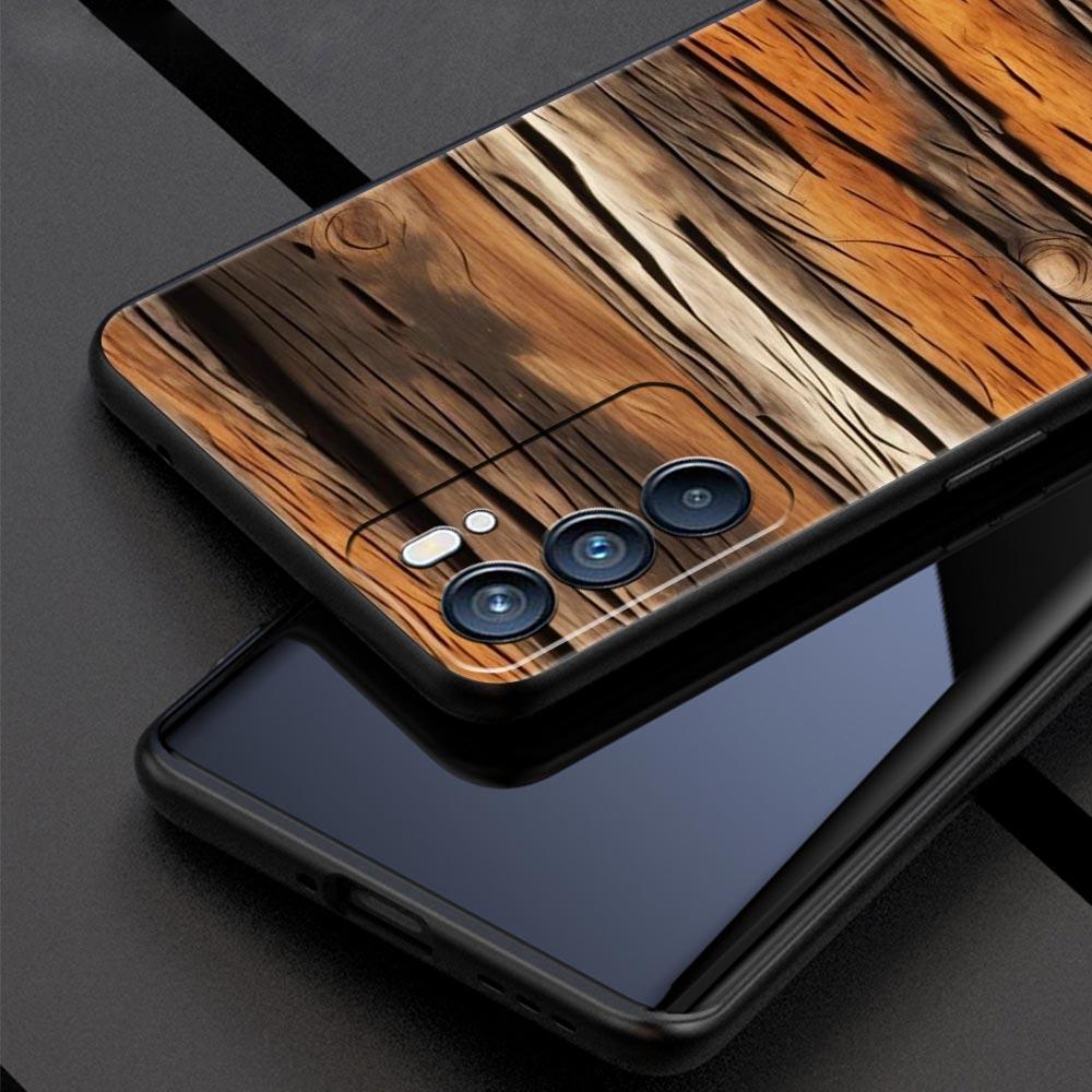 Luxury Vintage Wood Grain Pattern Phone Case For Oppo Reno 13 12 11 10 7 F Find X5 X6 A98 A80 A79 A78 A57 A54 A17 Pro Soft TPU