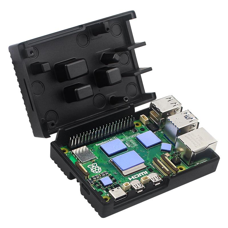 1 Set Easy To Install Aluminum Heatsink Case For Raspberry Pi 5 Aluminum Alloy Case Shell Box Diy Accessories