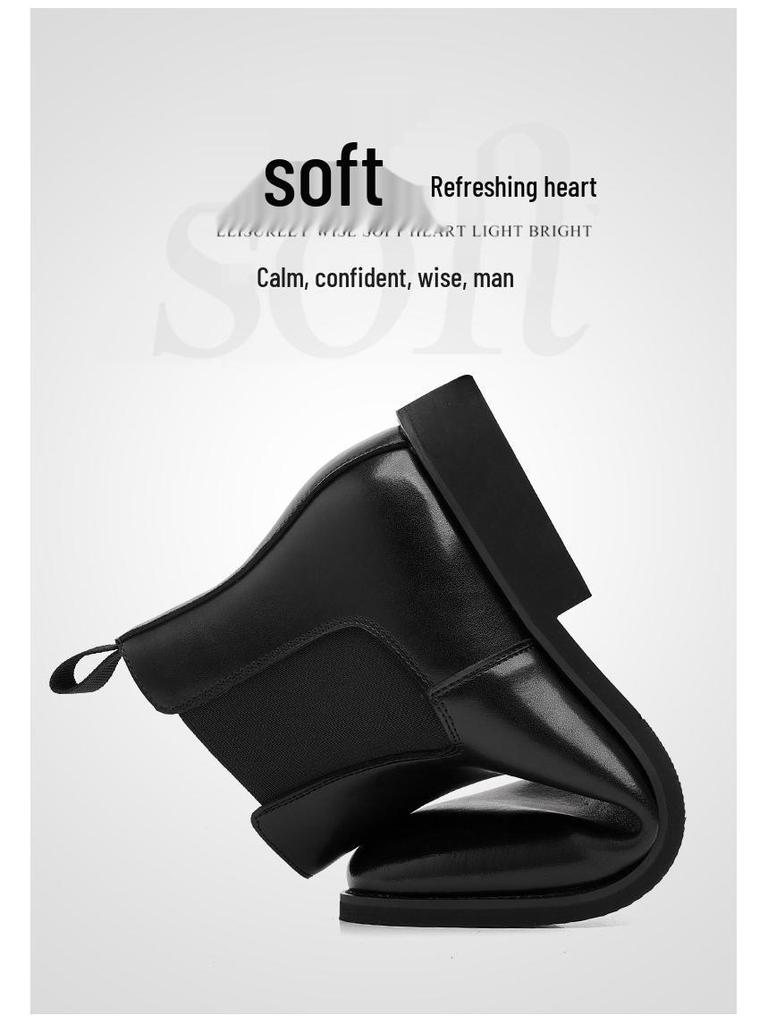 Men's British Retro Chelsea Velvet Leather Short Boots - Large Sizes Available