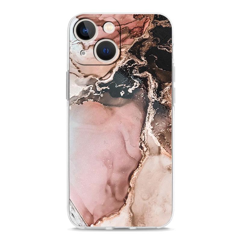 Priehľadný kryt na telefón pre iPhone 17 16 15 14 13 12 11 Pro Max Plus 17 AIR Nárazuvzdorný mäkký TPU obal Vintage mramorový Capas