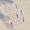 Crystal White Flower Leaves Petal Wet garden Spring Charming Elegant 5D Nail Art Stickers Rhinestone Adhesive Manicure Decals