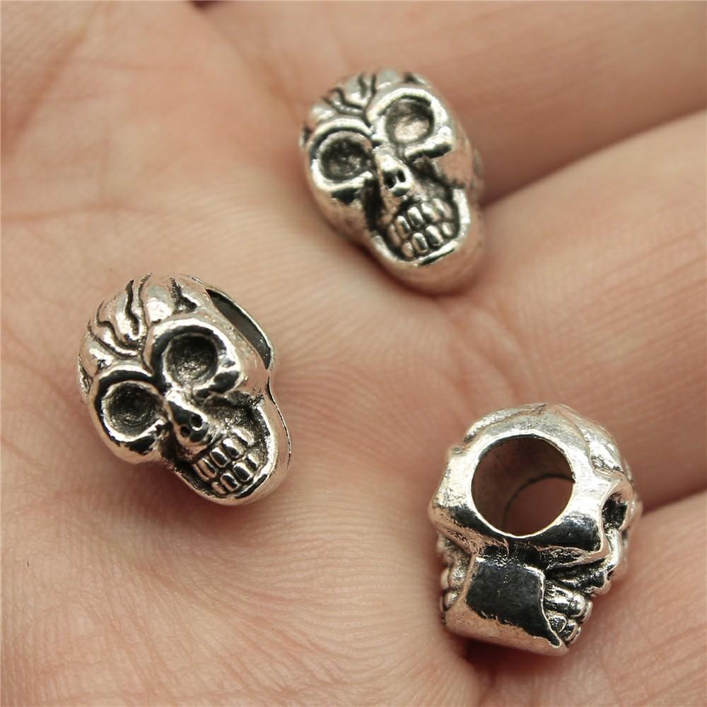 20pcs Skull Charms Antique Silver Color Cute Skull Charms Pendants For Bracelets Bat Skull Charms Making Jewelry