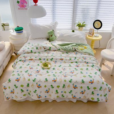 Cartoon Dinosaurier Sommerdecke Klimaanlage Gesteppte Quilts für Kinder Jugendliche Hautfreundlich Atmungsaktiv Dünne Decke Waschbar