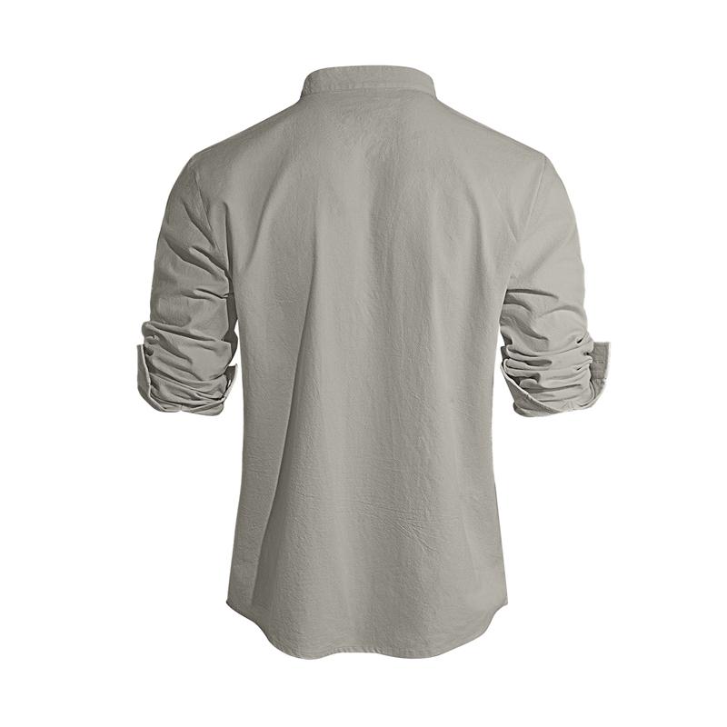 New Men's Casual Blouse Cotton Linen Shirt Loose Tops Long Sleeve Tee Shirt Spring Autumn Casual Handsome Men's Shirts