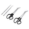 Long Handle Toenail Scissors Stainless Steel Bandage Scissors with Nail Lifters for Salon Home Use