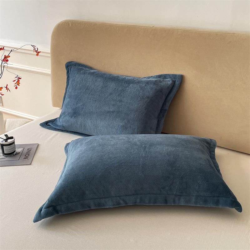 Fundas de Almohada Gruesas de Invierno de Terciopelo de Leche de Coral, 48x74, Par
