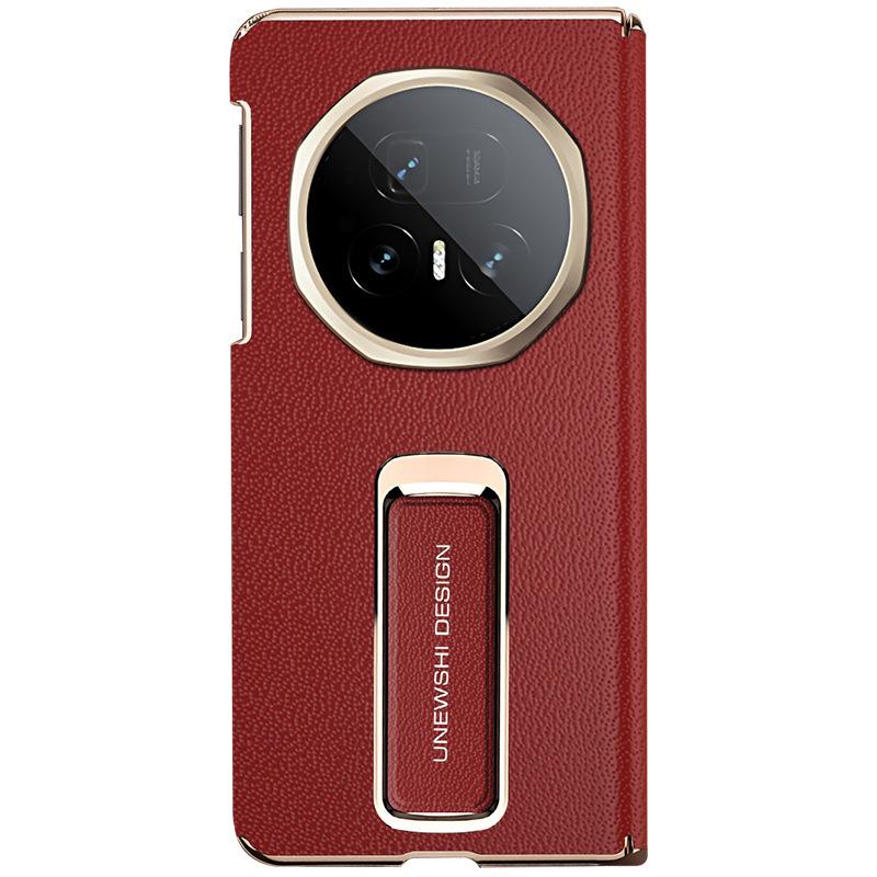 Applicable To Honor Magicv1 Mobile Phone Case Leather Electroplated Wristband Bracket V1 Double Central Axis Magnetic Suction Anti-drop Case